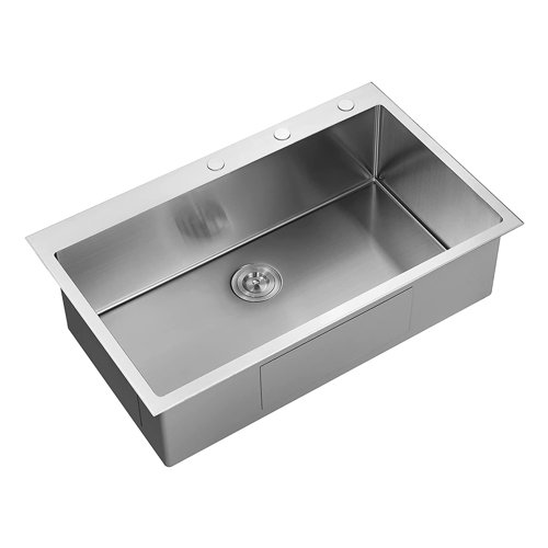 36 In. Single Bowl Drop In Or Undermount Kitchen Sink With Thick Deck And Grid 
